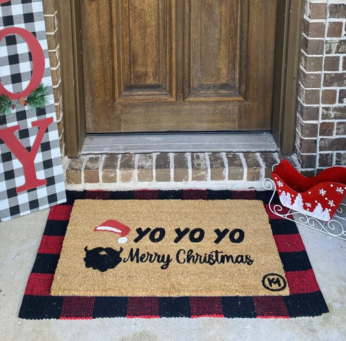 YO YO YO MERRY CHRISTMAS HOLIDAY MAT