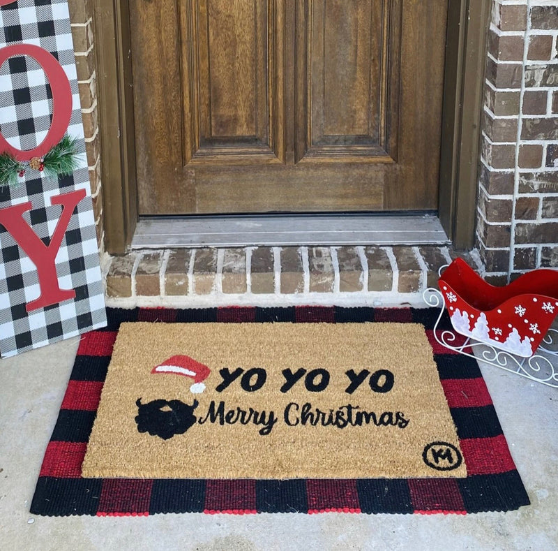 YO YO YO MERRY CHRISTMAS HOLIDAY MAT
