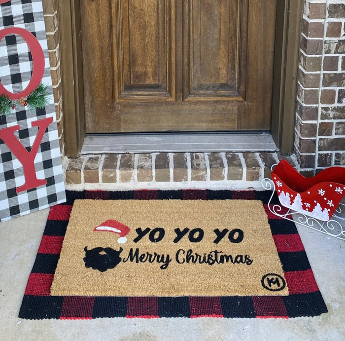 YO YO YO MERRY CHRISTMAS HOLIDAY MAT